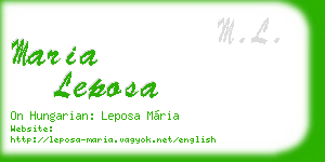 maria leposa business card